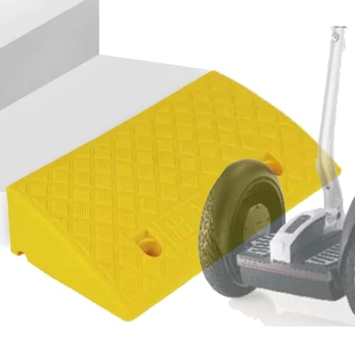 Bordsteinrampe for Rollstuhlfahrer – Rutschfeste Auffahrtsschwellenrampe for einfachen Zugang(Yellow,20x8.7x2.4in) von YHNNH