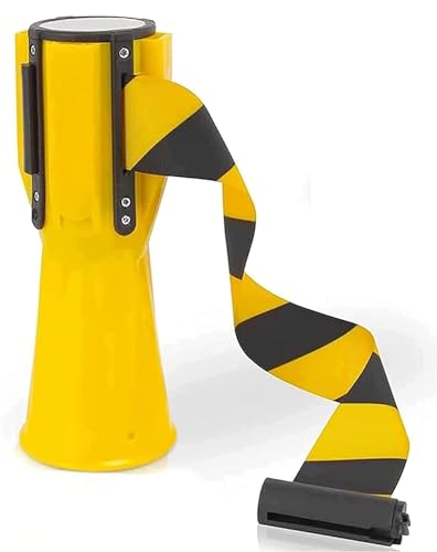 Einziehbares Leitkegel-Aufsatzband – Teleskop-Isolationsband for Verkehrskontrolle und Fußgänger(Yellow,5meters) von YHNNH
