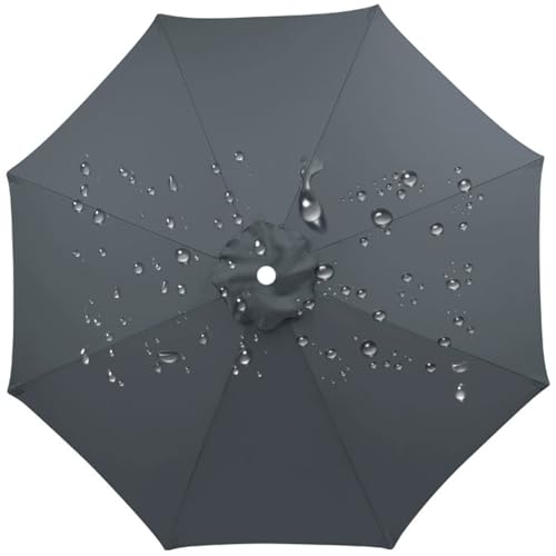 Ersatz-Sonnenschirm-Überdachung, 6 Rippen, 8 Rippen, Gartenschirm-Stoff, Sonnenschutz, Ersatztuch, grau, 2,7 m, 8,9 Fuß, wasserdichte Außenabdeckung Ersatz-Sonnenschirm-Überdachung, 6 Rippen, 8 Rippen, Gartenschirm-Stoff, Sonnenschutz, Ersatztuch, grau, 2,7 m, 8,9 Fuß, wasserdichte Außenabdeckung von YHNNH