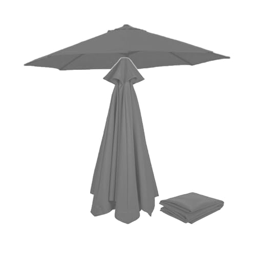 Ersatzdach für Sonnenschirm im Freien, 2,7 m, UV-Schutz 30+, Gartenstoffabdeckung für 8-Streben-Terrassenschirm (Farbe: Schwarz) von YHNNH