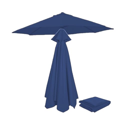 Ersatzdach für Sonnenschirm im Freien, 2,7 m, UV-Schutz 30+, Gartenstoffabdeckung für 8-Streben-Terrassenschirm (Farbe: Schwarz) von YHNNH