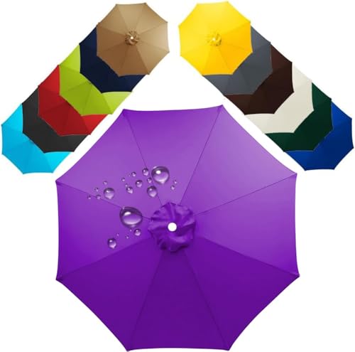 Ersatzdach für Sonnenschirm mit 6 und 8 Rippen, Stoffbezug für Sonnenschirme, 2,8 m, 9,2 Fuß, lila, Gartenschirmdach, Ersatztuch für Sonnenschirme im Freien Ersatzdach für Sonnenschirm mit 6 und 8 Rippen, Stoffbezug für Sonnenschirme, 2,8 m, 9,2 Fuß, lila, Gartenschirmdach, Ersatztuch für Sonnenschirme im Freien von YHNNH