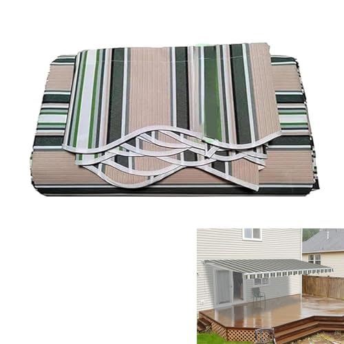 Ersatzstoff for einziehbare Terrassenmarkise – wasserdichtes Sonnenschutzdach for Hof und Terrasse – UV-beständiges Streifendesign(2x1.5meters) von YHNNH