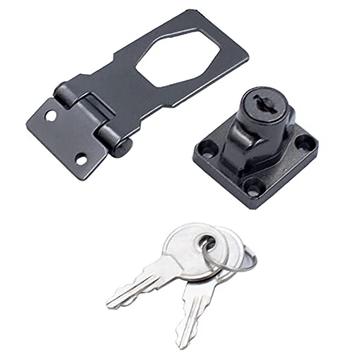 Haspe mit Schlüsselverriegelung – Hochleistungs-Sicherheitsschloss mit Drehknopf for Schutz von Schuppen, Schränken und Türen(ModelE) von YHNNH