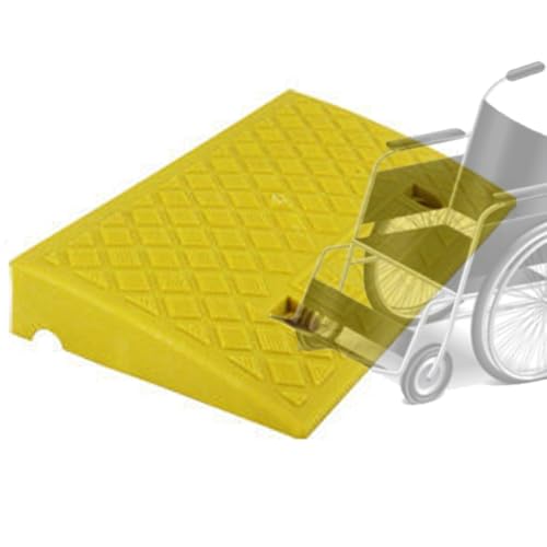 Kunststoff-Schwellenrampe, 7,1–12,7 cm hoch – Bordsteinrampe for Rollstuhlfahrer und Scooter for Einfahrt und Garage(Yellow,2.8in) von YHNNH