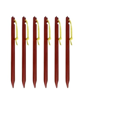 Metallische Bodennägel, 15,5 cm/20 cm Outdoor Ultraleicht Aluminium Legierung Stakes Camping Carbon Fiber Guy Linie Baldachin Seil Nägel Zelt Zubehör(Short red) von YHNNH