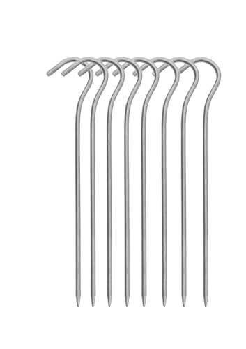 Metallische Bodennägel, 3,0 * 165mm Ultraleicht Camping Zubehör Titan Legierung Zelt Hering Heringe Mit Haken(Titanium,8pcs) von YHNNH