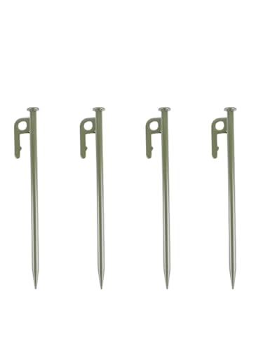 Metallische Bodennägel, 4 Stück Outdoor Camping Bodennagel Verdickter und verlängerter winddichter Fester Nagel Baldachin Strand Großes Zelt Stahl(Green,40cm) von YHNNH