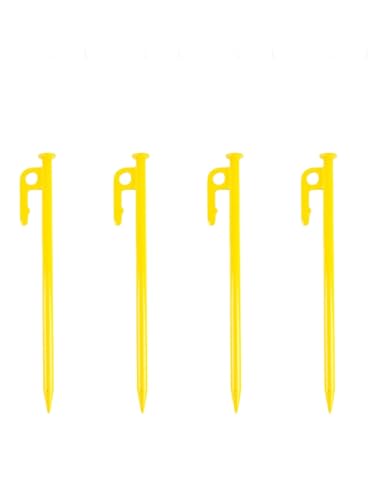 Metallische Bodennägel, 4 Stück Outdoor Camping Bodennagel Verdickter und verlängerter winddichter Fester Nagel Baldachin Strand Großes Zelt Stahl(Yellow,20cm) von YHNNH