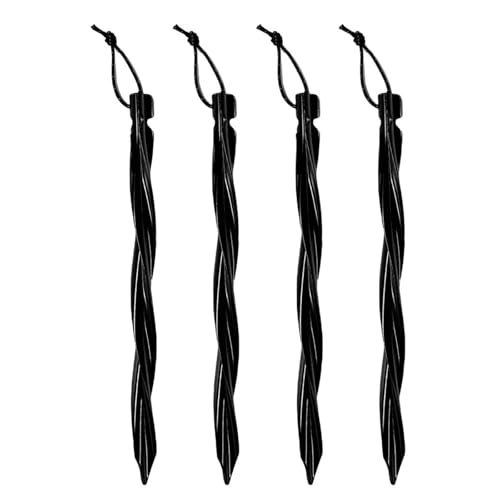 Metallische Bodennägel, 4Pcs Aluminium Spirale Zelt Heringe 25cm Boden Nagel Hängematte Planen Markise Baldachin Heavy Duty Spikes Camping von YHNNH