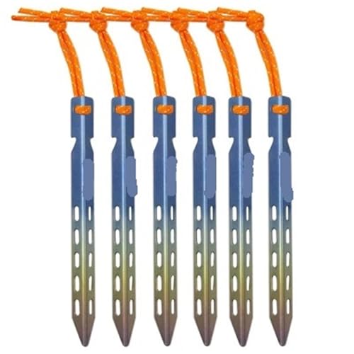Metallische Bodennägel, Titan Zelt Hering 6 Teile/lose Bunte V Geformt Winddicht Outdoor Camping Nagel mit Seil Geeignet for Weichen Boden(6pcs) von YHNNH