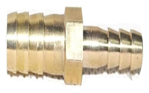 Reduzierstück aus Messing, gerader Schlauchstutzen, 2-Wege-Rohrverschraubung, Reduzierstück, Kupferverbinder, Verbindungsstück, Kupplungsadapter, for Brenngas, Wasser(6Mm 14Mm Barb) von YHNNH