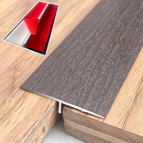 Selbstklebende Übergangsleiste aus Aluminiumlegierung – 4 cm breit x 90 cm lang – Glatte Bodenkantenleiste for Teppich, Fliesen und Holz(Style3) von YHNNH