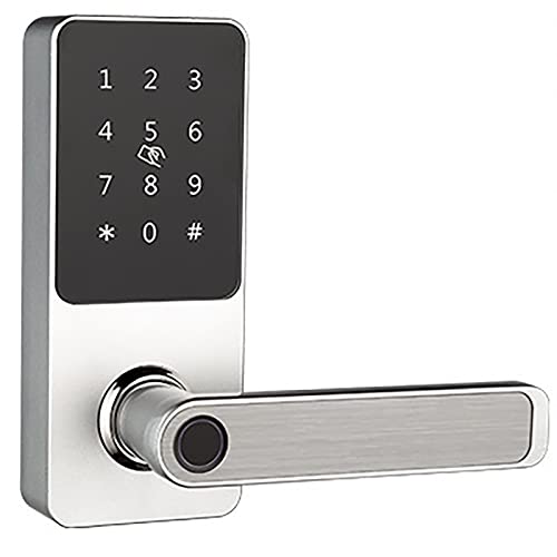 Smart Door Handle 5-in-1-Türschloss ohne Schlüssel mit Fingerabdruck, App, Tastaturcode, IC-Karte, mechanischem, Bluetooth, virtuellem Anti-Peeping Smart Door Handle 5-in-1-Türschloss ohne Schlüssel mit Fingerabdruck, App, Tastaturcode, IC-Karte, mechanischem, Bluetooth, virtuellem Anti-Peeping von YHNNH