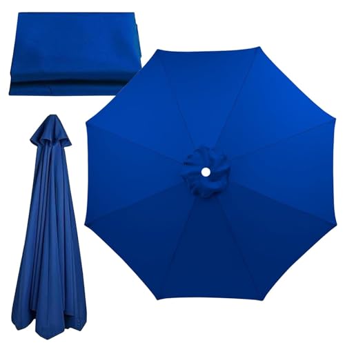UV-Schutz, wasserdichte Ersatz-Sonnenschirmabdeckung für Terrassenschirme, einfach zu installieren, 8 Rippen, blau, ideal für Schatten und Sonnenschutz im Freien UV-Schutz, wasserdichte Ersatz-Sonnenschirmabdeckung für Terrassenschirme, einfach zu installieren, 8 Rippen, blau, ideal für Schatten und Sonnenschutz im Freien von YHNNH