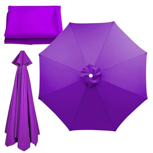 UV-Schutz, wasserdichtes Ersatzdach für Terrassenschirme, einfach zu installieren, 2,7 m, 8 Rippen, Schattenabdeckung für den Außenbereich (lila) von YHNNH