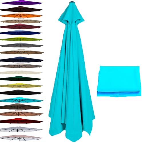 Wasserdichter Ersatzschirm, Gartenschirmabdeckung für Terrasse und Außenbereich, Seeblau, 8 Rippen, perfekt für Sonnenschutz und Stil von YHNNH