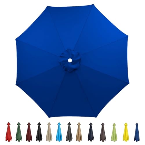 Wasserdichter Terrassenschirm-Ersatzdach, 2,1 m, 2,3 m, 2,7 m, 2,7 m, 3,0 m, Marktschirm-Oberabdeckung, Outdoor-Sonnenschirm-Ersatzstoff, Polyester, Dunkelblau, passend für 2,3 m Wasserdichter Terrassenschirm-Ersatzdach, 2,1 m, 2,3 m, 2,7 m, 2,7 m, 3,0 m, Marktschirm-Oberabdeckung, Outdoor-Sonnenschirm-Ersatzstoff, Polyester, Dunkelblau, passend für 2,3 m von YHNNH