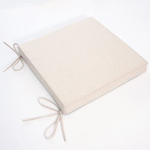 YHNNH， 1 Stück Sitzpolster for Esszimmerstühle, Stuhlkissen for Esszimmerstühle, Sitzpolster for Küchenstühle, verformungsfreie Stuhlkissenpolster mit Bändern(Biege,40x40x8cm) von YHNNH