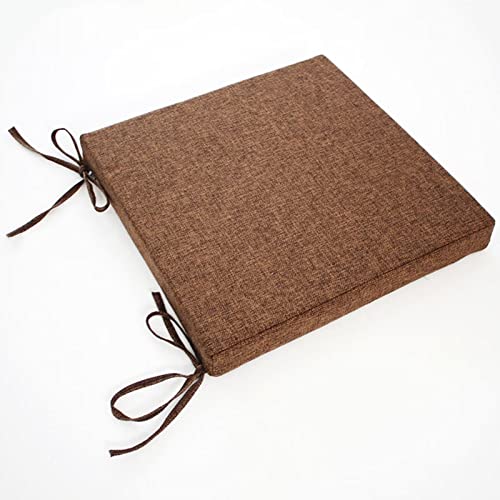 YHNNH， 1 Stück Sitzpolster for Esszimmerstühle, Stuhlkissen for Esszimmerstühle, Sitzpolster for Küchenstühle, verformungsfreie Stuhlkissenpolster mit Bändern(Coffee,40x40x8cm) von YHNNH