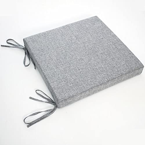 YHNNH， 1 Stück Sitzpolster for Esszimmerstühle, Stuhlkissen for Esszimmerstühle, Sitzpolster for Küchenstühle, verformungsfreie Stuhlkissenpolster mit Bändern(Ight Grey,40x40x8cm) von YHNNH