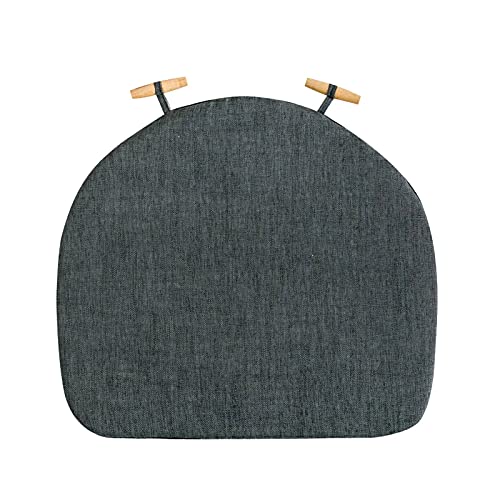 YHNNH， 1 Stück Stuhlkissen for Esszimmerstühle in U-Form, Sitzkissen for Küchenstuhl mit hübschen Holzbändern, individuelle Stuhlpolster for Esszimmerstühle(Charcoa) von YHNNH