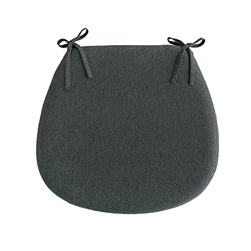 YHNNH， 1 Stück Stuhlkissen for die Küche, Stuhlkissen for Esszimmerstühle mit Bändern, Stuhlpolster for das Esszimmer mit waschbarem und abnehmbarem Bezug(Dark Grey) von YHNNH