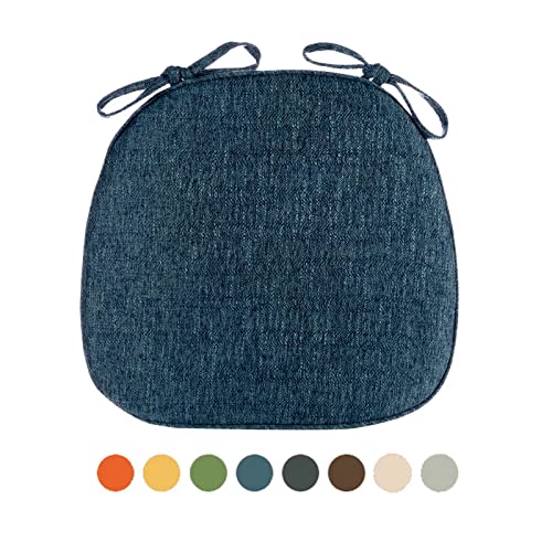 YHNNH， 1 Stück Stuhlkissen for die Küche mit Bändern, Stuhlkissen for das Esszimmer mit Bändern, Bezug abnehmbare Sitzpolster for Esszimmerstühle, waschbare Sitzkissen for Stühle(Bue) von YHNNH