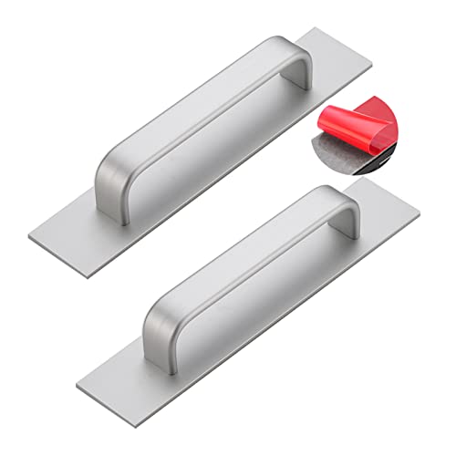 YHNNH， 2 Stück Türgriffe for Scheunen- und Schuppentüren, selbstklebende Schiebetorgriffe, Haltegriffhebel aus Aluminiumlegierung mit Rückplatte, Länge 200 mm/Silber von YHNNH