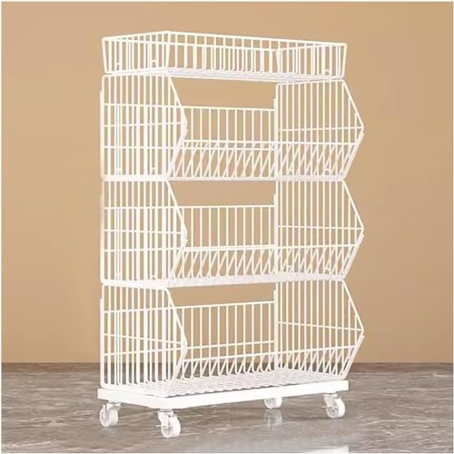 YHNNH, 4/5-lagige Lagerregale und Regale mit hoher Kapazität, Küchenregale, Supermarkt-Ausstellungsständer mit Universal-Freilauf(White 4 Layers,L(60cm/24in)) von YHNNH