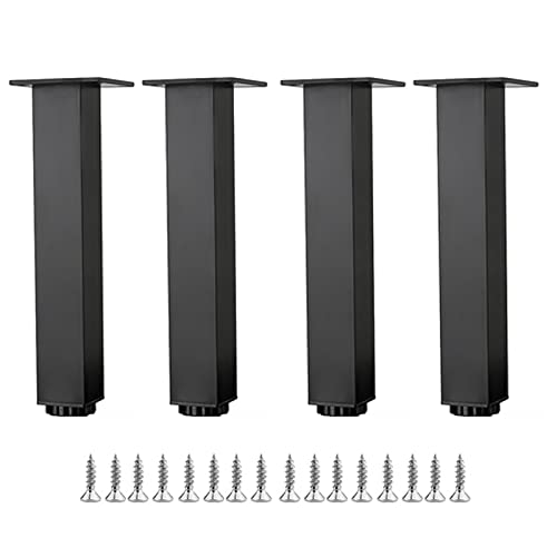 YHNNH, 4 Stück Möbelbeine, Quadratische Sofabeine, Ersatzmöbelbeine, Höhenverstellbar, Moderne Möbelbeine, for Sessel, Bett, Kommode,(12cm) von YHNNH