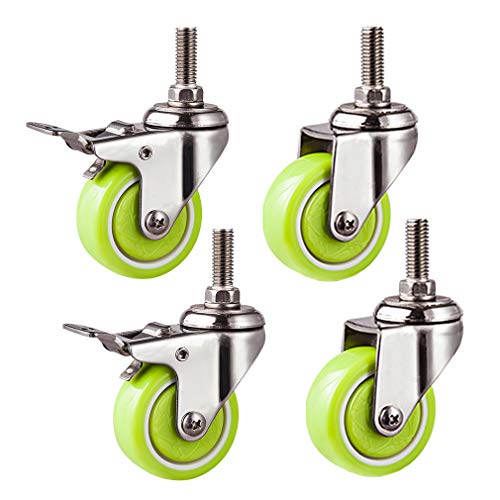 YHNNH, 4x Lenkrolle, 304 Edelstahl mit Schraube Möbelrolle, for Tischwagen Bett Werkbank(2inch) von YHNNH