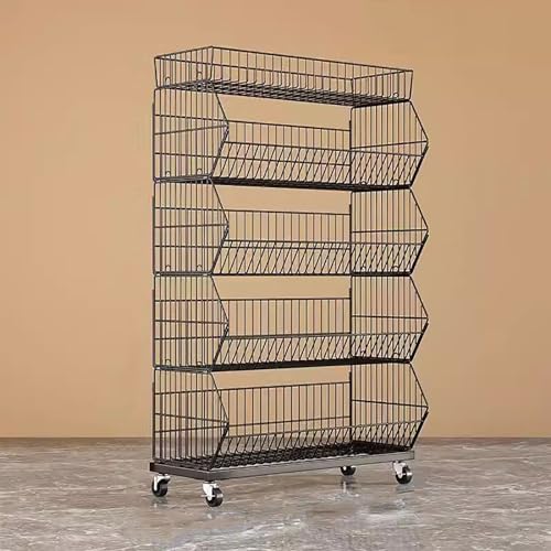 YHNNH, 5-lagiger, platzsparender Artikelständer for die Präsentation auf dem Bauernmarkt/Laden/Apotheke, einfach zu montieren(Black 5 Tier,L(90cm/35in)) von YHNNH