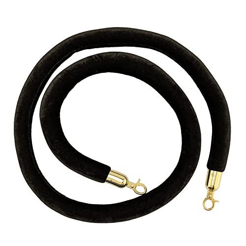 YHNNH, Absperrseil/Absperrseile zur Kontrolle der Menschenmenge, Hängendes Absperrseil for VIP-Warteschlangen, mit Haken, for Partykinos/(Black,0.6M/24Inch/2Ft) von YHNNH
