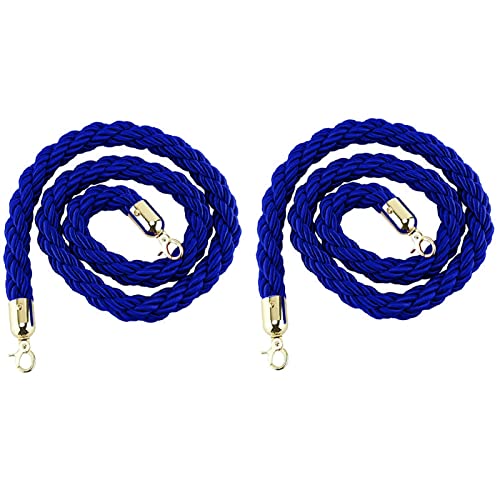 YHNNH, Absperrseil aus Hanf zur Kontrolle von Menschenmengen, industrielles Hochleistungs-Absperrseil, gedrehtes Seil, mit Haken for Hotelkonzerte, Theater/(Blue,Length 1M/3.3Ft/39In) von YHNNH