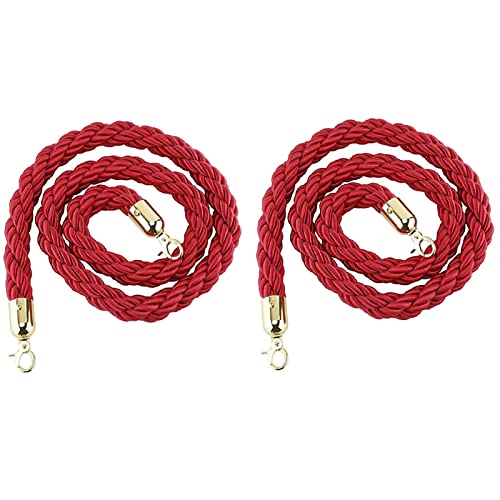 YHNNH, Absperrseil aus Hanf zur Kontrolle von Menschenmengen, industrielles Hochleistungs-Absperrseil, gedrehtes Seil, mit Haken for Hotelkonzerte, Theater/(Red,Length 2M/6.6Ft/79In) von YHNNH