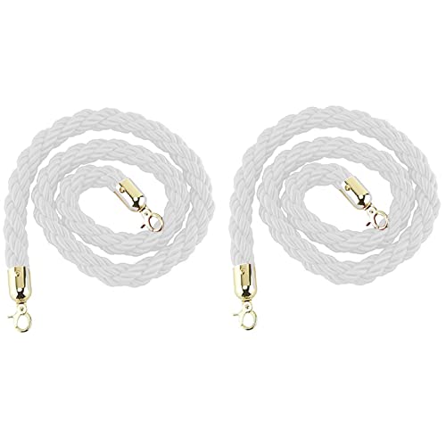YHNNH, Absperrseil aus Hanf zur Kontrolle von Menschenmengen, industrielles Hochleistungs-Absperrseil, gedrehtes Seil, mit Haken for Hotelkonzerte, Theater/(White,Length 2.5M/8.2Ft/98.4In) von YHNNH