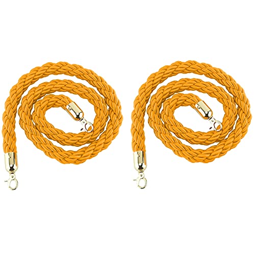 YHNNH, Absperrseil aus Hanf zur Kontrolle von Menschenmengen, industrielles Hochleistungs-Absperrseil, gedrehtes Seil, mit Haken for Hotelkonzerte, Theater/(Yellow,Length 0.9M/3Ft/36In) von YHNNH