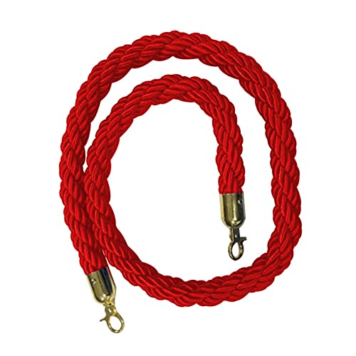 YHNNH, Absperrseile mit Haken, Hochleistungs-Warteschlangen-VIP-Pfosten-Drehseil, for Weexhibition-Ticketschalter, Crowd Control/(Red,1.2M/47Inch/4Ft) von YHNNH
