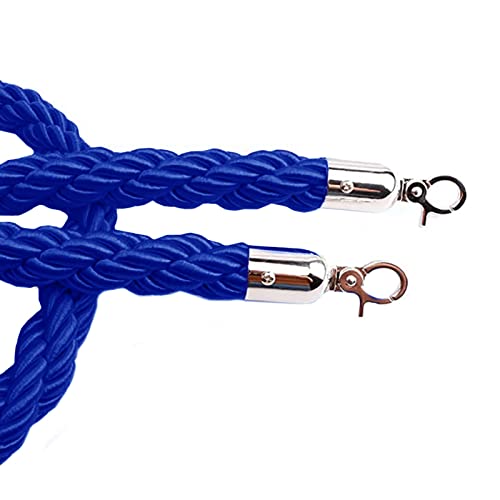 YHNNH, Absperrseile mit silbernen Haken, Nylon-Hanf-Absperrseil/VIP-Warteschlangenseil zur Kontrolle der Menschenmenge, for den Einlass in Restaurants, Hotels und Veranstaltungen(Blue,1M/39Inch/3.3Ft) von YHNNH