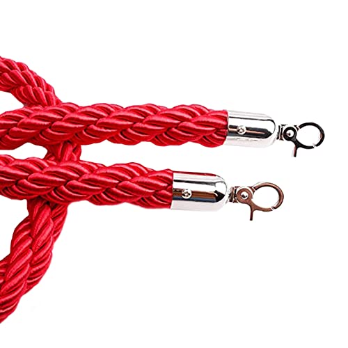 YHNNH, Absperrseile mit silbernen Haken, Nylon-Hanf-Absperrseil/VIP-Warteschlangenseil zur Kontrolle der Menschenmenge, for den Einlass in Restaurants, Hotels und Veranstaltungen(Red,0.9M/36Inch/3Ft) von YHNNH