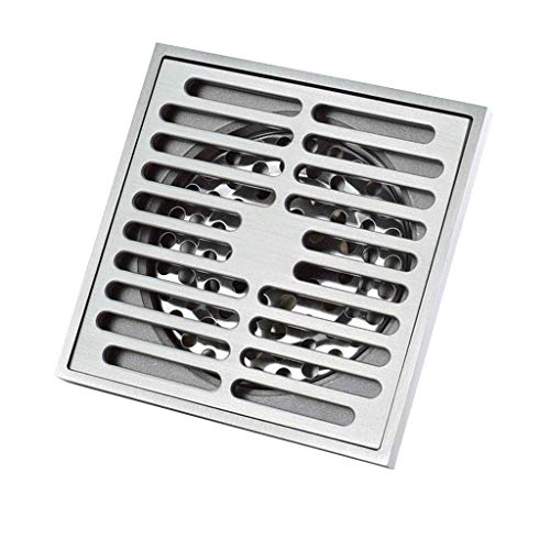 YHNNH， Bodenablauf - Quadratischer Duschablauf, Duschabtropffläche mit Flieseneinsatz for Badezimmer mit abnehmbarer Siebabdeckung, Chromoberfläche, verstopfungssicheres Design von YHNNH
