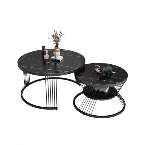 YHNNH, Couchtische im 2er-Set – goldene Metallbeine – ideal for Wohnzimmer, Schlafzimmer, Büro – Beistelltische for Zusammenstellen(G) von YHNNH