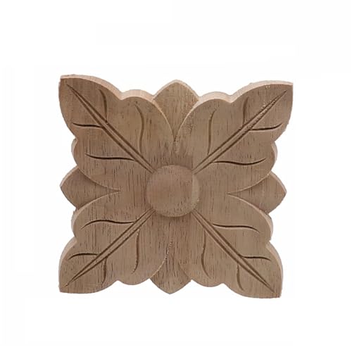 YHNNH， Holzgeschnitzte Leisten, Wandskulpturen, Spiegel, 2 Stück, Vintage, unbemalt, Aufkleber, Eckapplikation, Rahmen, Möbel, Schrank, dekoratives Miniatur-Handwerk aus Holz(10cmX10cm) von YHNNH