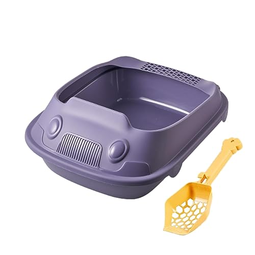 YHNNH, Kätzchen Toilette Katzenstreu Becken mit Löffel Erhöhung for Alle Arten von Katzenstreu Einfach zu Reinigen Zubehör,(Purple,30x41x16cm) von YHNNH
