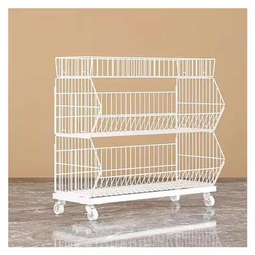 YHNNH, Platzsparendes Snackkorbregal mit 3 Ebenen, freistehende Supermarktregale for Büro, Küchenschrank, Speisekammer, Einzelhandelsgeschäfte, Wohnheim(46x45x80cm) von YHNNH