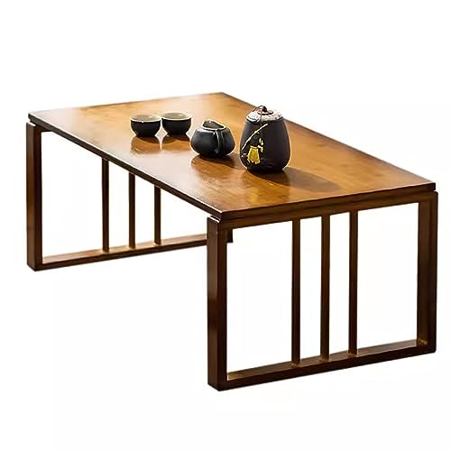 YHNNH, Tisch Klappbarer Bambus-Couchtisch – niedriger Esstisch im Landhausstil for Sitzen auf dem Boden – tragbarer Holztisch mit klappbaren Beinen(27.5x16.5x13inch) von YHNNH