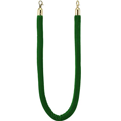 YHNNH, Warteschlangen-Absperrseile mit goldenem Haken, Pfosten-Absperrseil, zur Warteschlangen-Teilung und Kontrolle der Menschenmenge bei Hotelfeiern/Eröffnungszeremonien/(Green,Length 2M/6.6Ft/79In) von YHNNH
