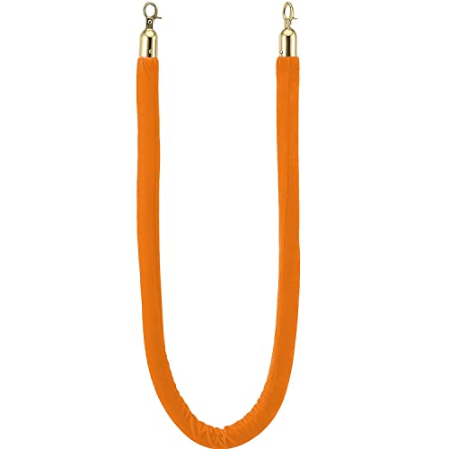 YHNNH, Warteschlangen-Absperrseile mit goldenem Haken, Pfosten-Absperrseil, zur Warteschlangen-Teilung und Kontrolle der Menschenmenge bei Hotelfeiern/Eröffnungszeremonien/(Orange,Length 0.6M/2Ft/24In von YHNNH