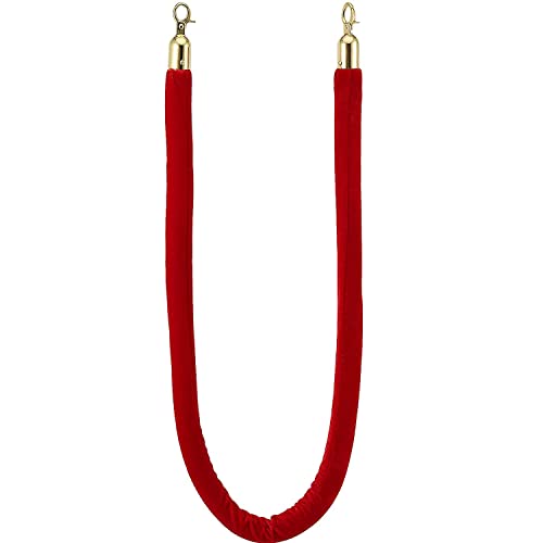 YHNNH, Warteschlangen-Absperrseile mit goldenem Haken, Pfosten-Absperrseil, zur Warteschlangen-Teilung und Kontrolle der Menschenmenge bei Hotelfeiern/Eröffnungszeremonien/(Red,Length 1M/3.3Ft/39In) von YHNNH